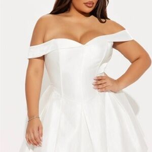 Fashion Nova Strapless White Dress